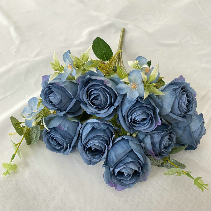 45cm Arbustes Bouquet de Rose de Milan à 11 Branches pour Compositions de Mariage et Décoration Intérieure