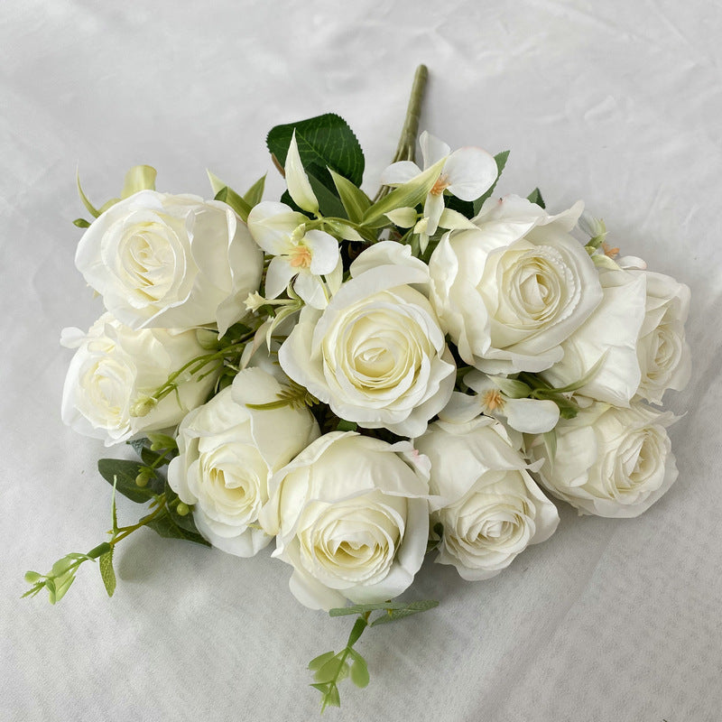 45cm Arbustes Bouquet de Rose de Milan à 11 Branches pour Compositions de Mariage et Décoration Intérieure