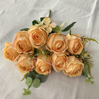 45cm Arbustes Bouquet de Rose de Milan à 11 Branches pour Compositions de Mariage et Décoration Intérieure