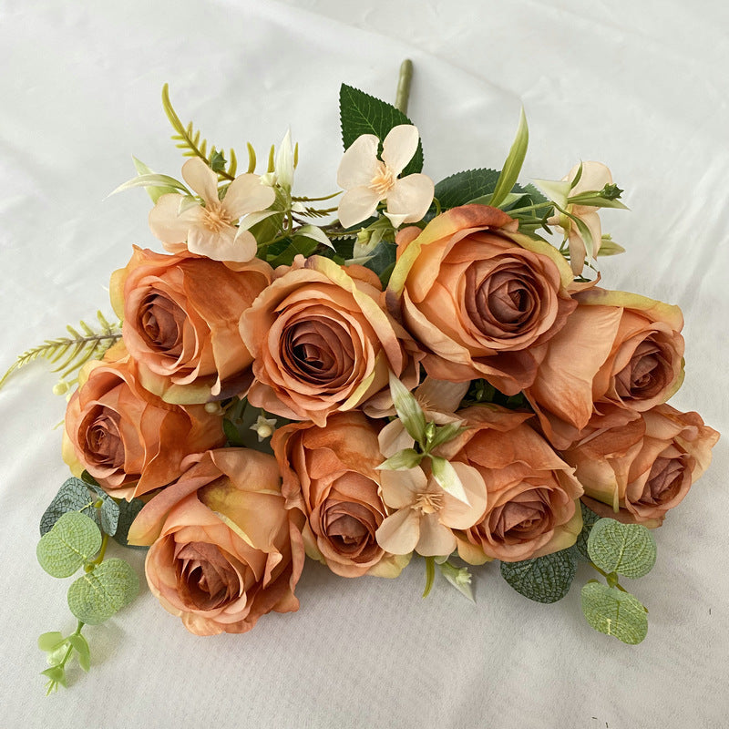 45cm Arbustes Bouquet de Rose de Milan à 11 Branches pour Compositions de Mariage et Décoration Intérieure
