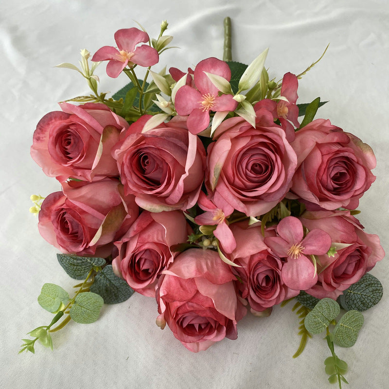 45cm Arbustes Bouquet de Rose de Milan à 11 Branches pour Compositions de Mariage et Décoration Intérieure