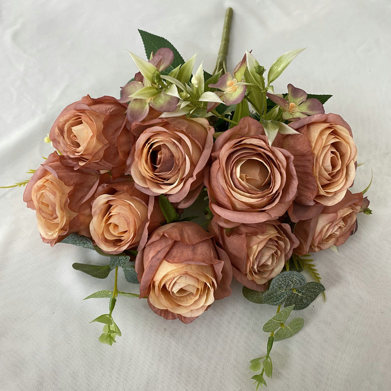 45cm Arbustes Bouquet de Rose de Milan à 11 Branches pour Compositions de Mariage et Décoration Intérieure