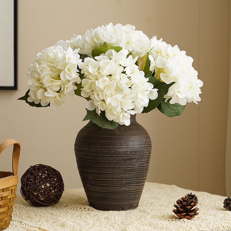 47 cm Hortensia artificiel simple en tissu de soie – Pour décoration intérieure, bouquets de mariage et centres de table
