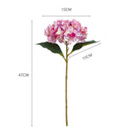 47 cm Hortensia artificiel simple en tissu de soie – Pour décoration intérieure, bouquets de mariage et centres de table