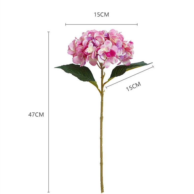 47 cm Hortensia artificiel simple en tissu de soie – Pour décoration intérieure, bouquets de mariage et centres de table