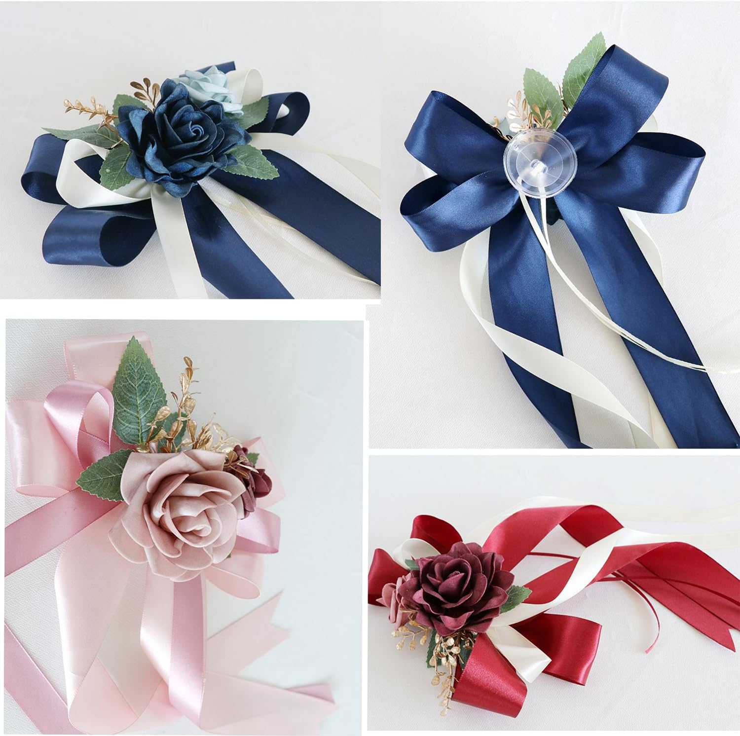 Décoration de Mariage en Rose Artificielle, 6 pièces, 14" en Soie, Élégante et Réaliste, Idéale pour Voiture, Mariage, Fête, Décor d'Intérieur