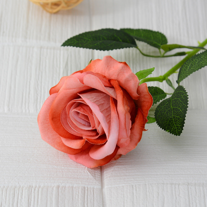 50 cm Roses Artificielles à Texture Réelle Fleurs Factices Douces comme le Velours avec Longues Tiges