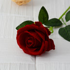 50 cm Roses Artificielles à Texture Réelle Fleurs Factices Douces comme le Velours avec Longues Tiges