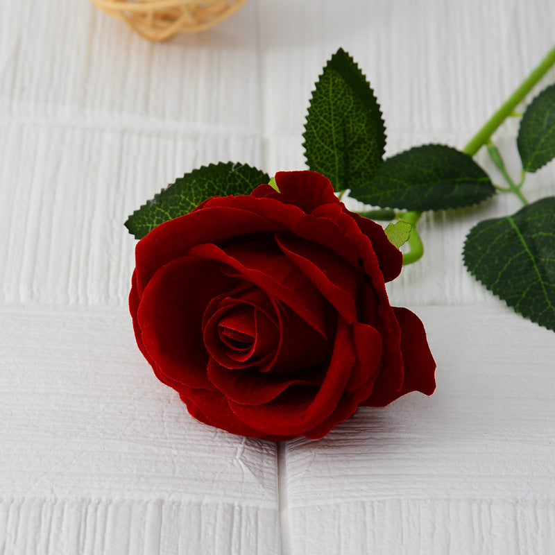 50 cm Roses Artificielles à Texture Réelle Fleurs Factices Douces comme le Velours avec Longues Tiges
