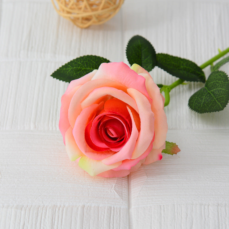 50 cm Roses Artificielles à Texture Réelle Fleurs Factices Douces comme le Velours avec Longues Tiges