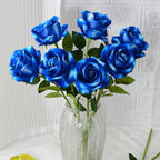 50 cm Roses Artificielles à Texture Réelle Fleurs Factices Douces comme le Velours avec Longues Tiges