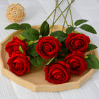 50 cm Roses Artificielles à Texture Réelle Fleurs Factices Douces comme le Velours avec Longues Tiges