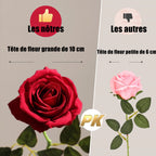 50 cm Roses Artificielles à Texture Réelle Fleurs Factices Douces comme le Velours avec Longues Tiges