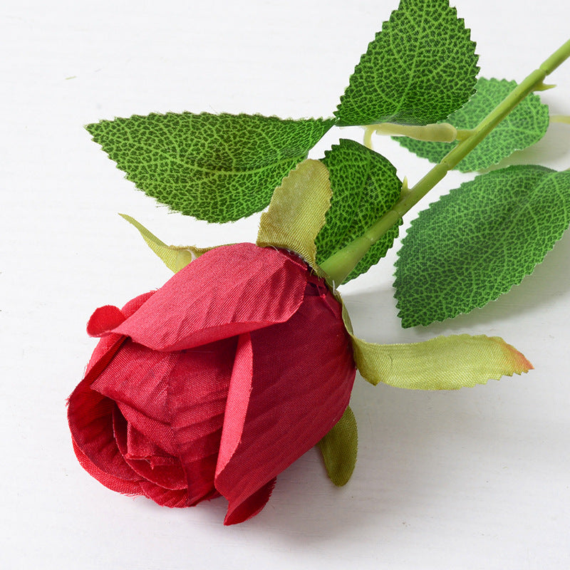 50 cm Boutons de rose artificiels sur tiges – Fleurs factices pour décoration de mariage et d'intérieur