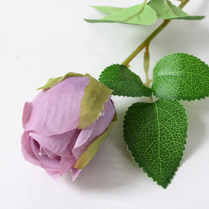 50 cm Boutons de rose artificiels sur tiges – Fleurs factices pour décoration de mariage et d'intérieur