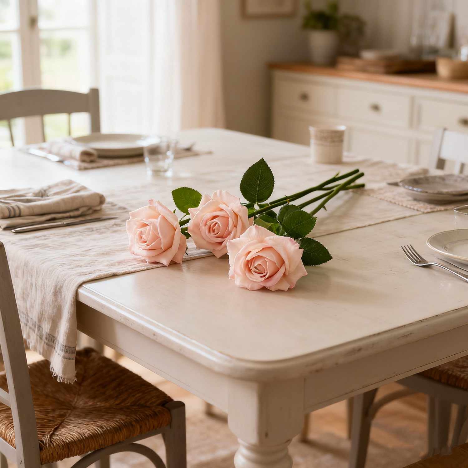 50 cm Gros vente de roses artificielles Touch Real hydratées