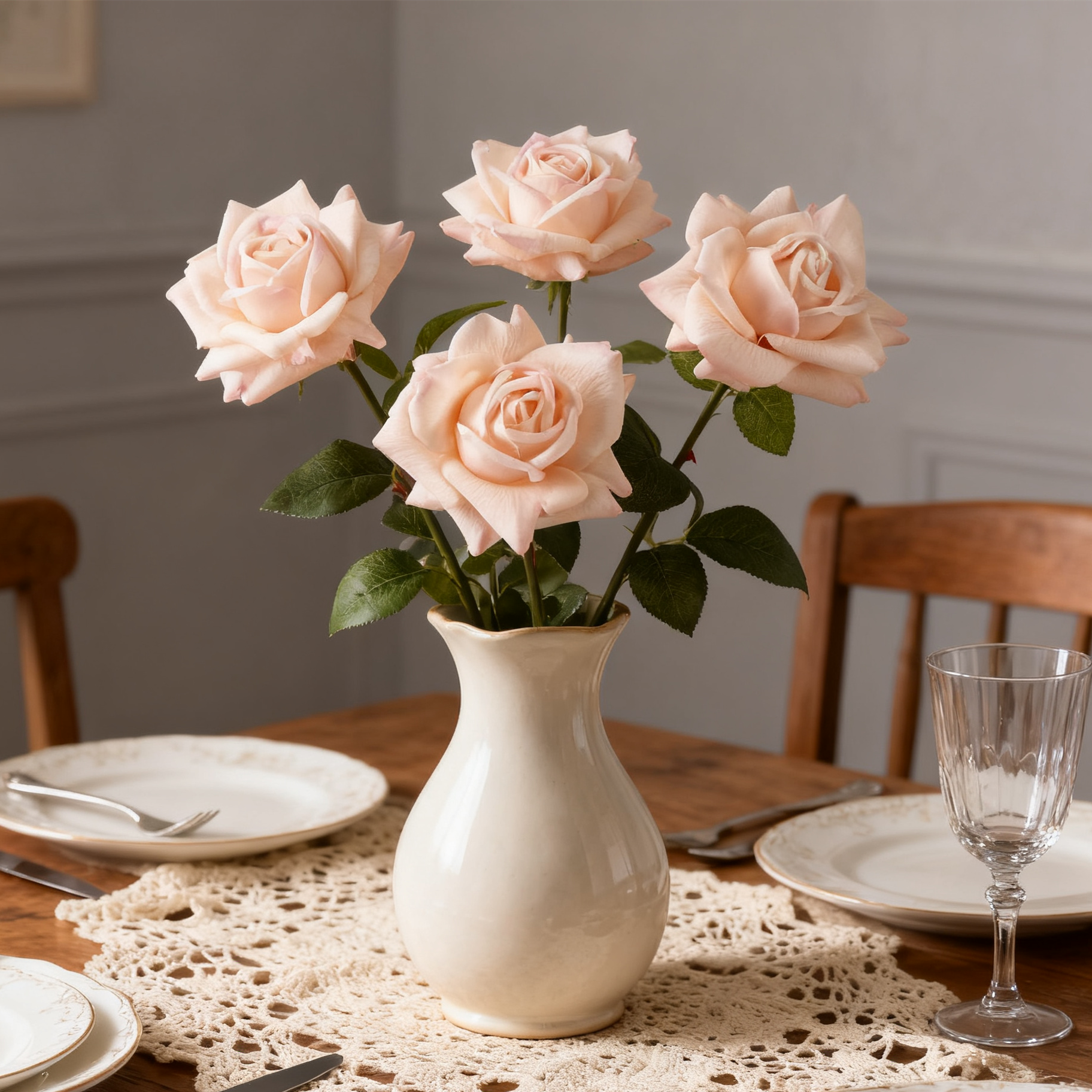 50 cm Gros vente de roses artificielles Touch Real hydratées