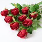 50 cm Boutons de rose artificiels sur tiges – Fleurs factices pour décoration de mariage et d'intérieur