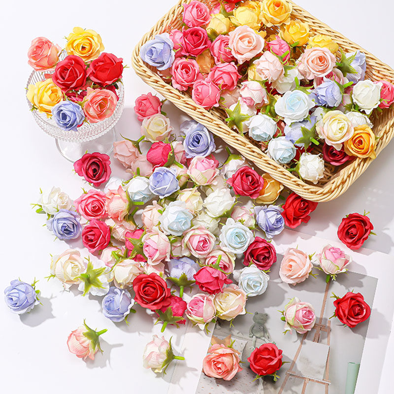 20 têtes de petite rose artificielle – Pour décoration intérieure, centre de table et mariage