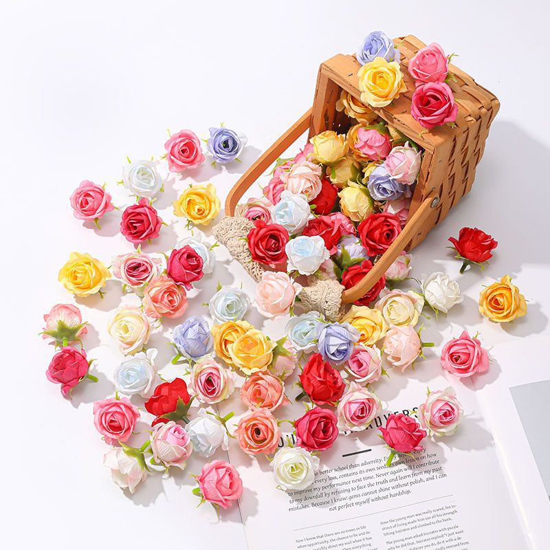 20 têtes de petite rose artificielle – Pour décoration intérieure, centre de table et mariage