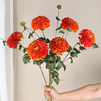 78 cm Dahlia simulé fleur pour la décoration d'automne à la couleur de coucher de soleil