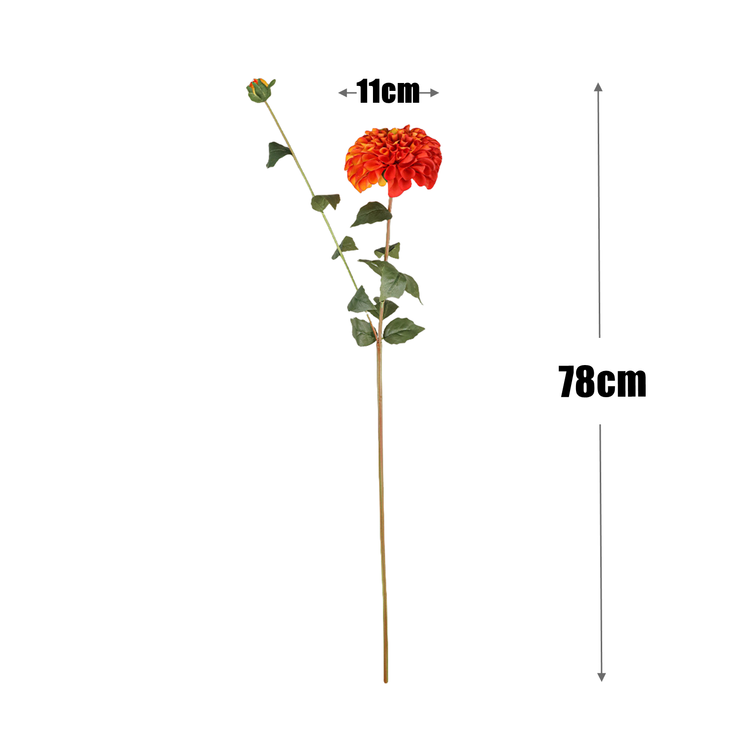 78 cm Dahlia simulé fleur pour la décoration d'automne à la couleur de coucher de soleil