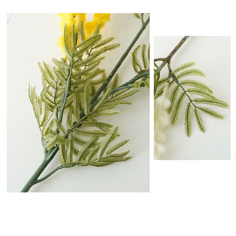 Branche de Mimosa Artificiel Fleur Fausse Réaliste du Sud de la France pour Décoration Mariage Salon Bouquet