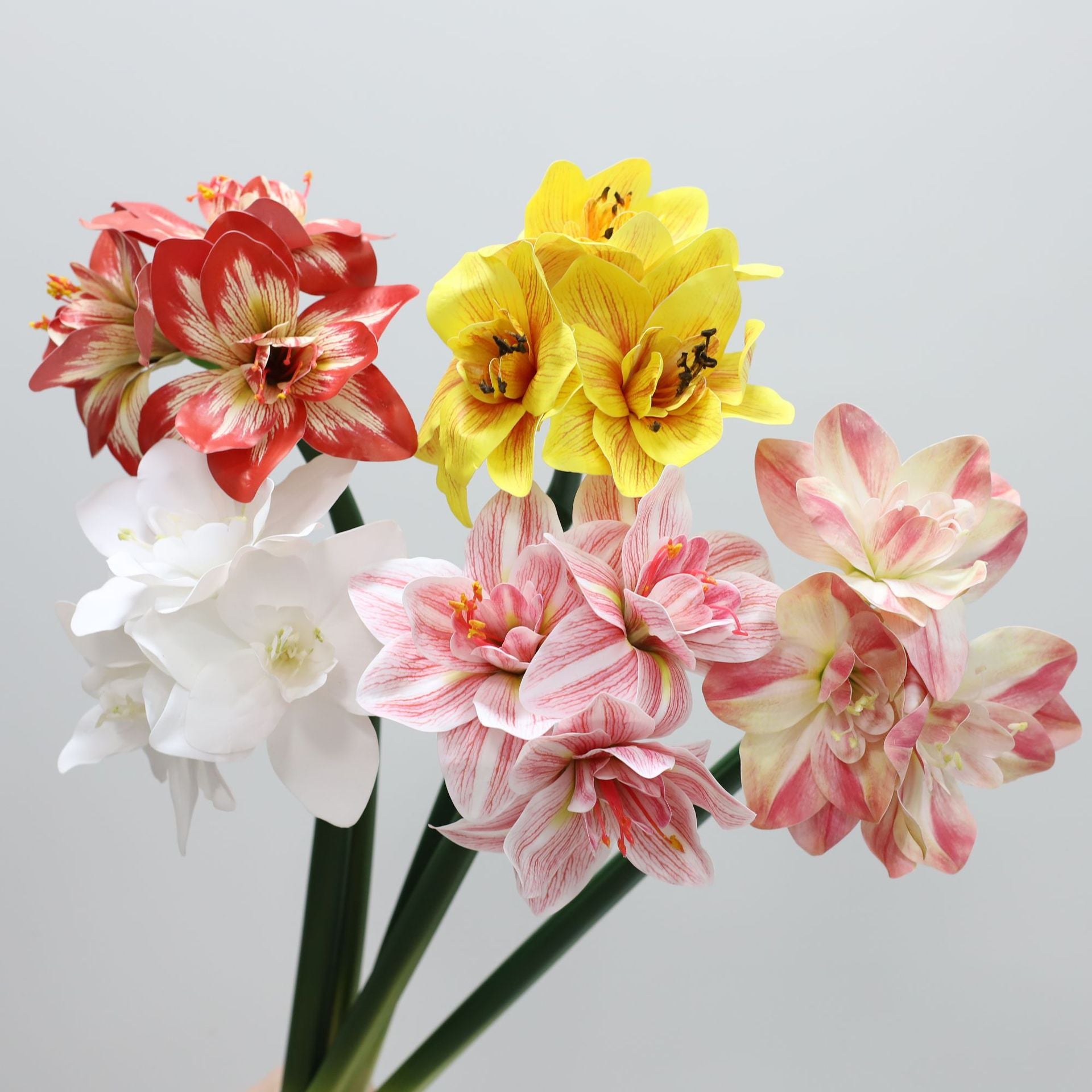 62cm Amaryllis Artificielle - Fleur Fausse Realiste pour Decoration Interieure Déco de Noël
