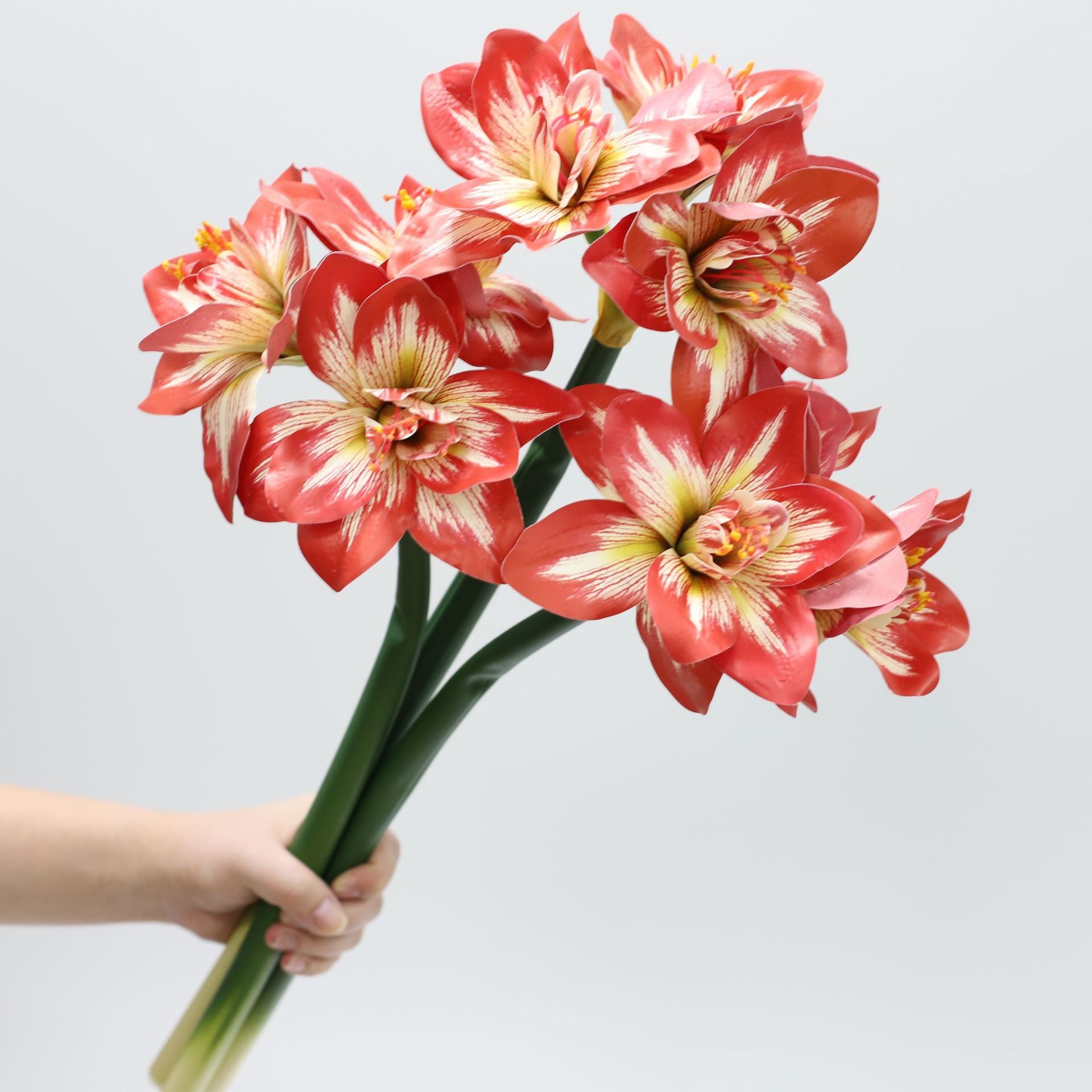 62cm Amaryllis Artificielle - Fleur Fausse Realiste pour Decoration Interieure Déco de Noël
