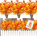 Buis Artificiel en Lot (1, 8 ou 20), 34cm, Buisson Touffu Résistant UV pour Extérieur, Faux Feuillage Réaliste, Idéal Jardin, Balcon, Jardinière