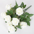 Bouquet de roses artificielles 43 cm à 9 têtes – Pour composition de mariage et décoration intérieure