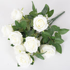 43cm Bouquet de Roses Artificielles à 9 Têtes pour Compositions de Mariage et Décoration Intérieure