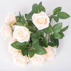 43cm Bouquet de Roses Artificielles à 9 Têtes pour Compositions de Mariage et Décoration Intérieure