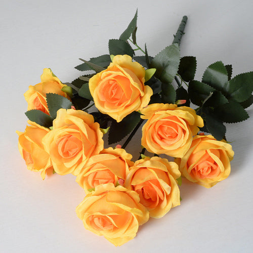 Bouquet de roses artificielles 43 cm à 9 têtes – Pour composition de mariage et décoration intérieure