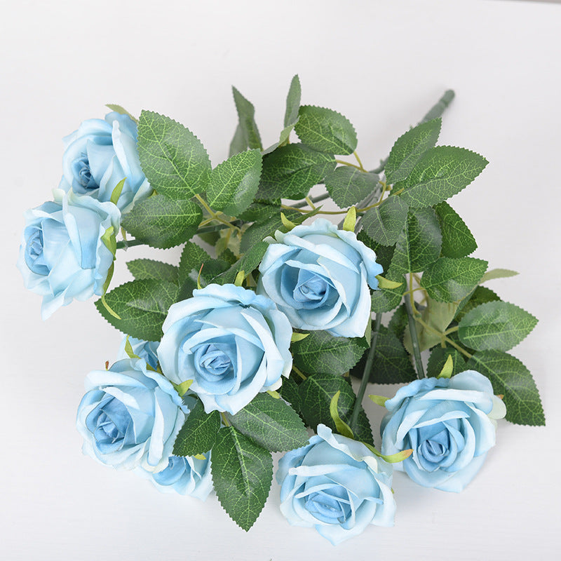 43cm Bouquet de Roses Artificielles à 9 Têtes pour Compositions de Mariage et Décoration Intérieure