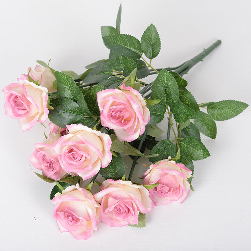 43cm Bouquet de Roses Artificielles à 9 Têtes pour Compositions de Mariage et Décoration Intérieure