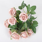 43cm Bouquet de Roses Artificielles à 9 Têtes pour Compositions de Mariage et Décoration Intérieure