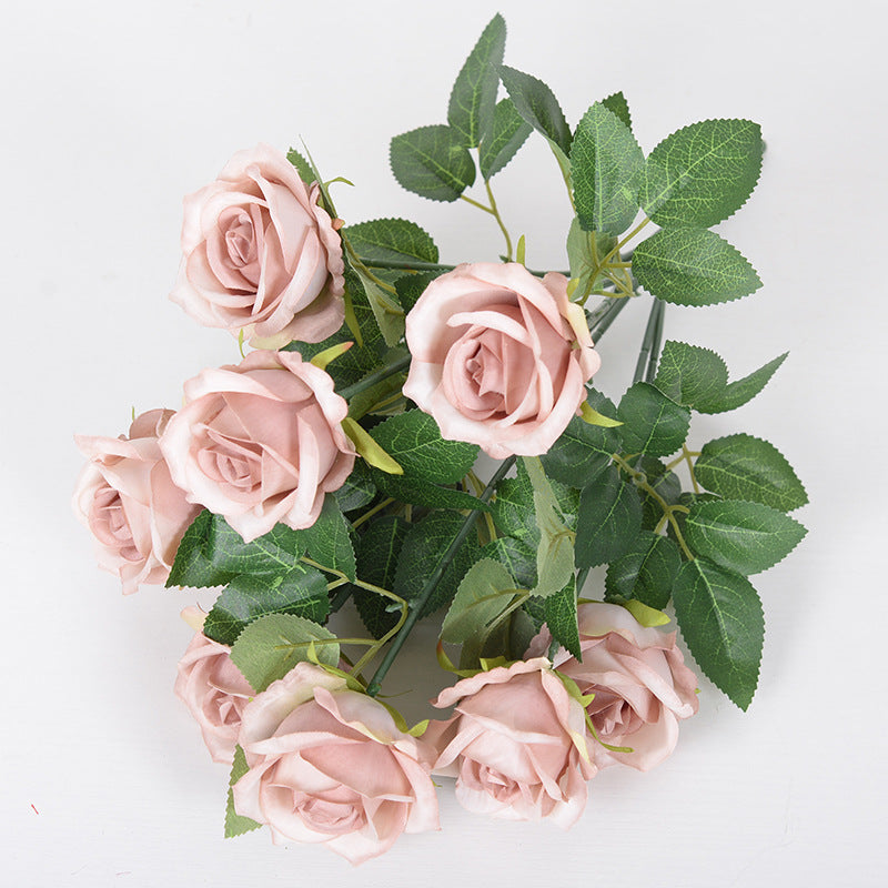 43cm Bouquet de Roses Artificielles à 9 Têtes pour Compositions de Mariage et Décoration Intérieure