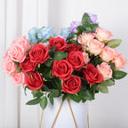 43cm Bouquet de Roses Artificielles à 9 Têtes pour Compositions de Mariage et Décoration Intérieure