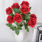 43cm Bouquet de Roses Artificielles à 9 Têtes pour Compositions de Mariage et Décoration Intérieure