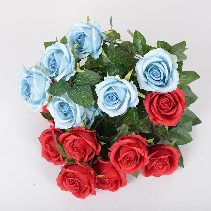 43cm Bouquet de Roses Artificielles à 9 Têtes pour Compositions de Mariage et Décoration Intérieure