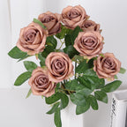 43cm Bouquet de Roses Artificielles à 9 Têtes pour Compositions de Mariage et Décoration Intérieure