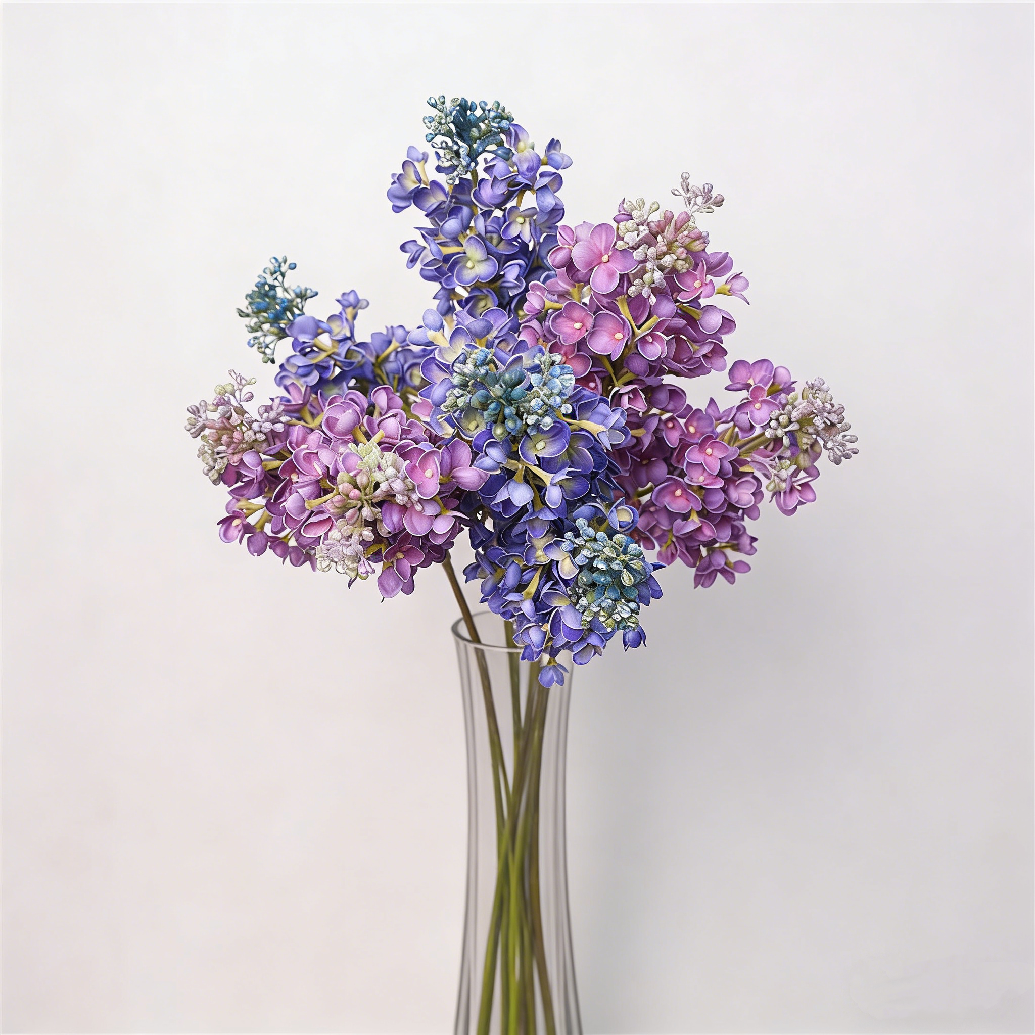 Branche Artificielle Lilas 64cm Tige de Fleur Fausse Real Touch Violet - Pour Composition Florale, Bouquet Mariage ou Décoration Maison