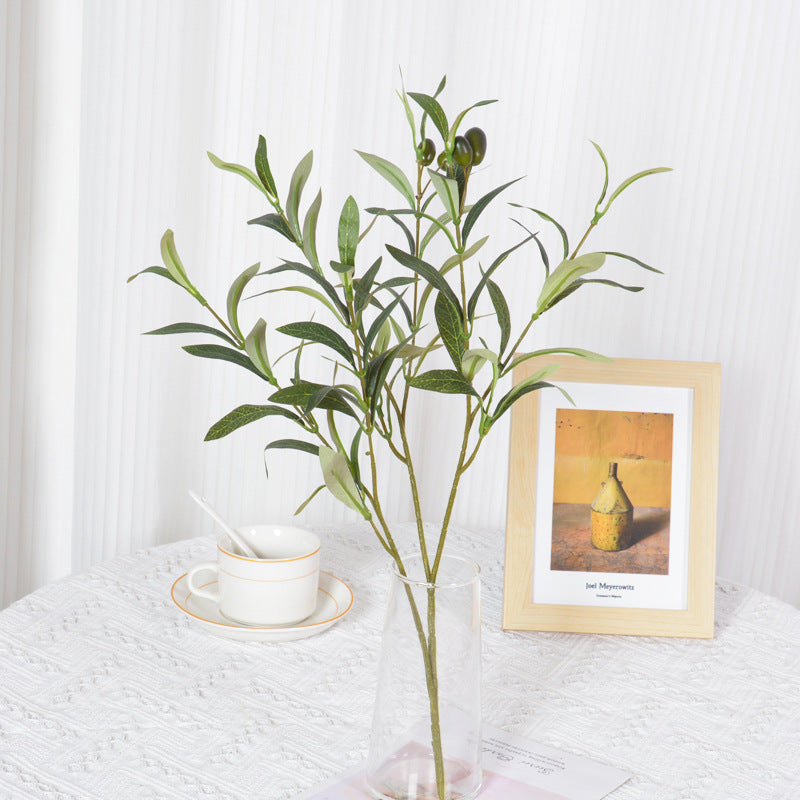 48cm Branche d'olivier artificielle verte - 6 branches avec fruits