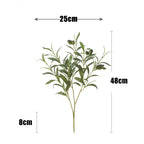 48cm Branche d'olivier artificielle verte - 6 branches avec fruits