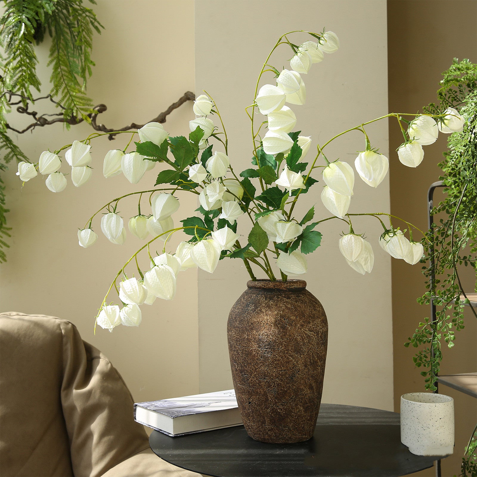 Branche unique de physalis artificiel de 88 cm