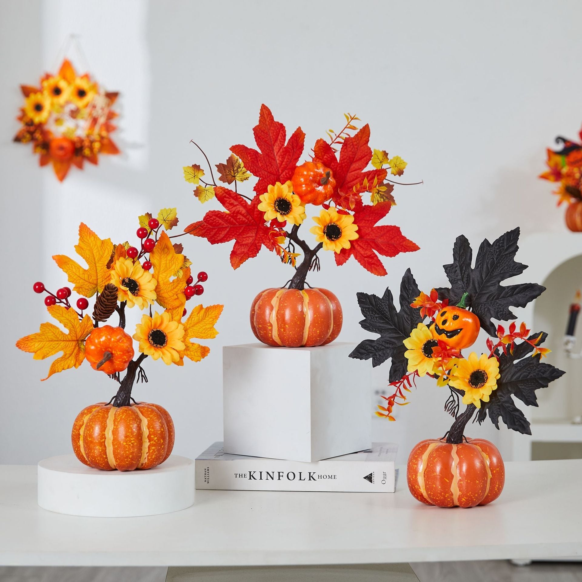 Citrouilles simulées décoration d'Halloween et d'automne