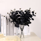 33 cm Feuilles d'eucalyptus noires pour la décoration d'Halloween