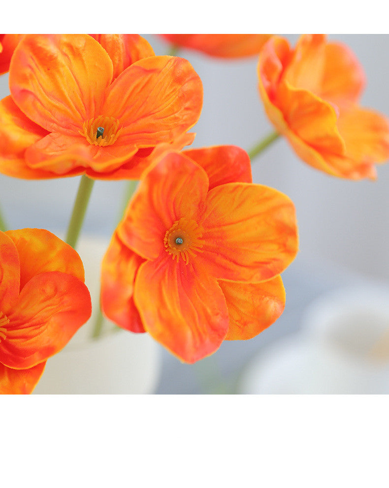 Fleur artificielle de coquelicot au toucher réaliste 32cm - Élégante - Idéal pour décoration automne-hiver