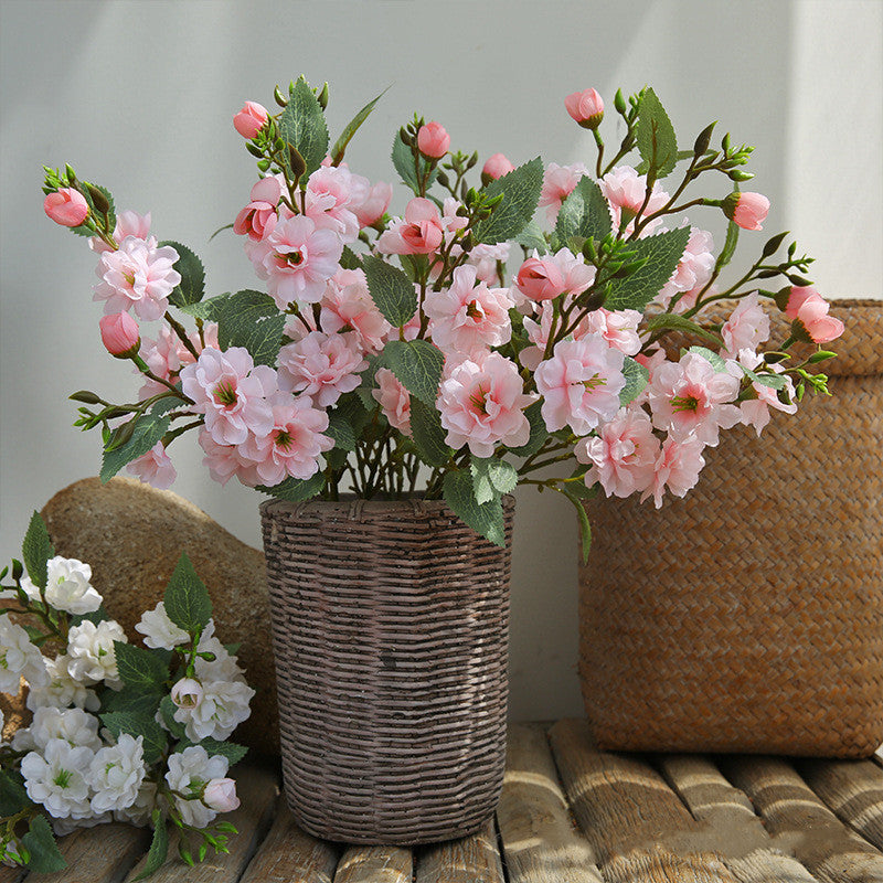 45 cm Fleur artificielle de camélia en soie – Groupe de 5 tiges